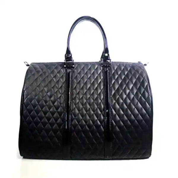 luxury quilted black pet carrier