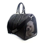 luxury quilted black pet carrier
