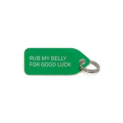 growlees 'rub my belly for good luck' dog charm